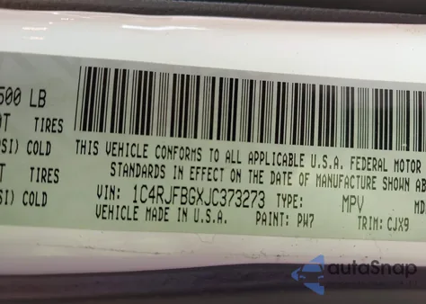 2018 Jeep Grand Cherokee Limited 4X4 из США, поврежденный, VIN 1C4RJFBGXJC373273